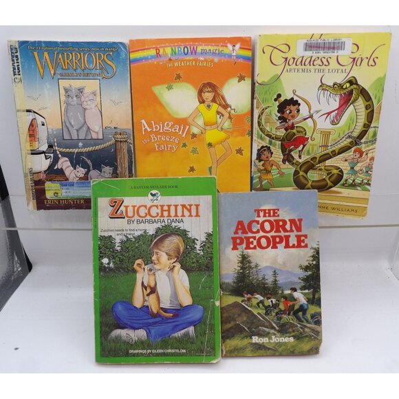 Set Of 5 Young Peoples Adventure & Fantasy Books: The Acorn People Zucchini The - Picture 1 of 6